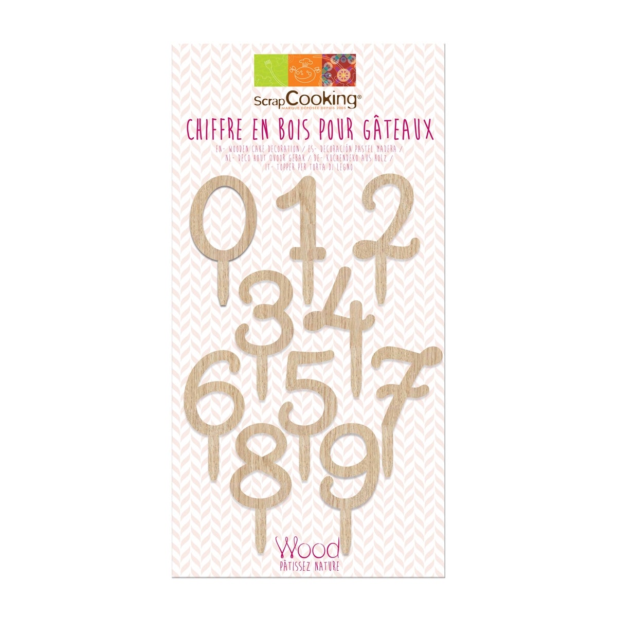 Scrapcooking Houten Taarttopper Nummer Set/10