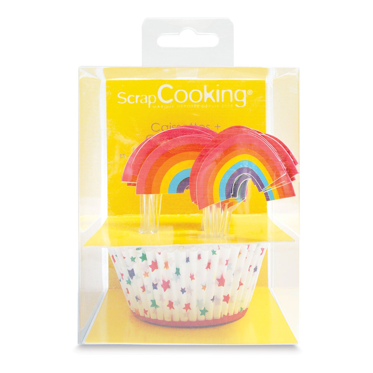ScrapCooking Cupcakevormpjes & Toppers Regenboog Set/24