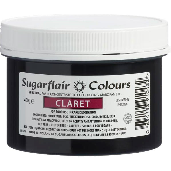 Sugarflair Eetbare Kleurstof Pasta Claret 400g