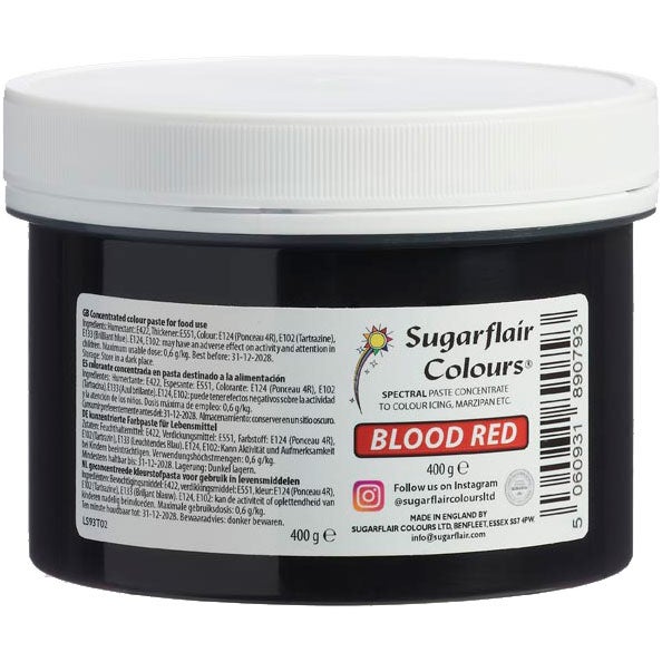Sugarflair Paste Colour BLOOD RED, 400 g