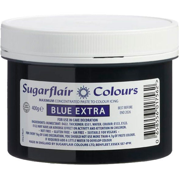 Sugarflair - Max Concentrate Kleurstof Pasta Extra Blauw, 400 g