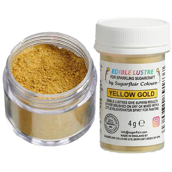 Sugarflair Eetbare Glanspoeder Geel Goud 4g