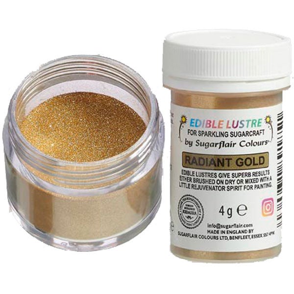 Sugarflair Eetbare Glanspoeder Helder Goud 4g