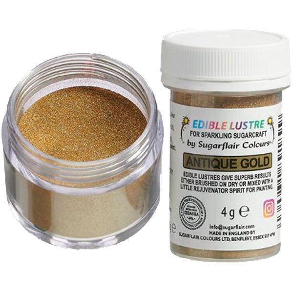 Sugarflair Eetbare Glanspoeder Antiek Goud 4g