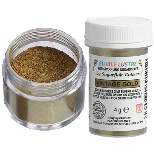 Sugarflair Eetbare Glanspoeder Vintage Goud 4g