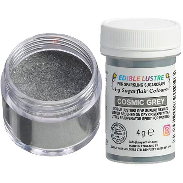 Sugarflair Eetbare Glanspoeder Cosmic Grey 4g