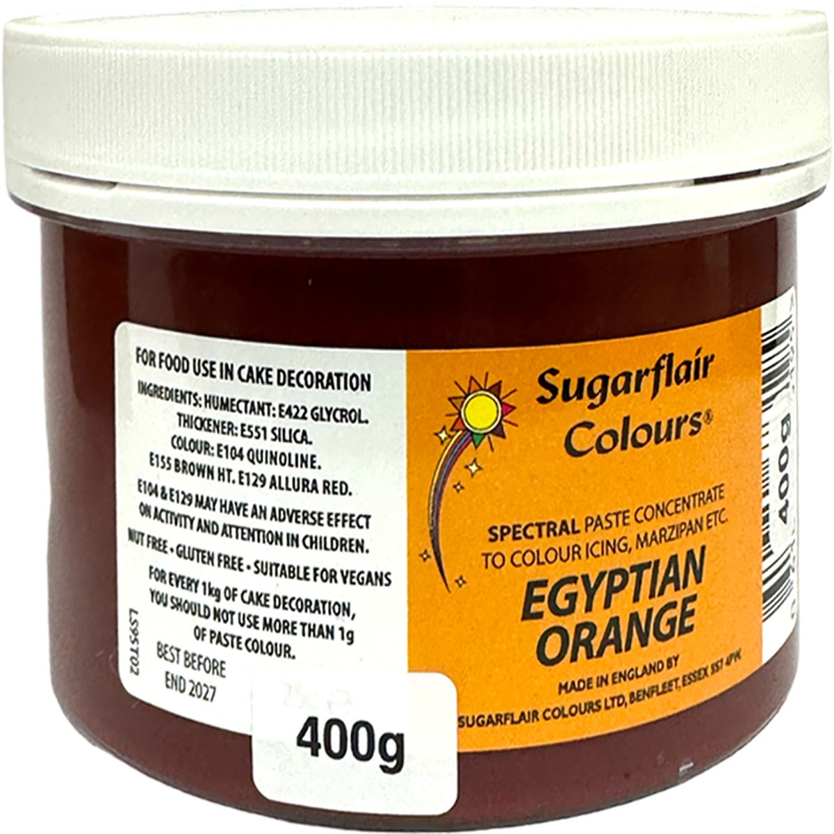 Sugarflair paste colour EGYPTISCH ORANJE 400 g
