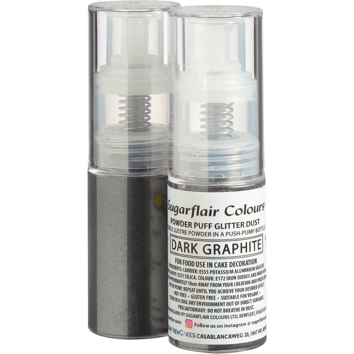 Sugarflair Pomp Spray Glitterpoeder Dark Graphite