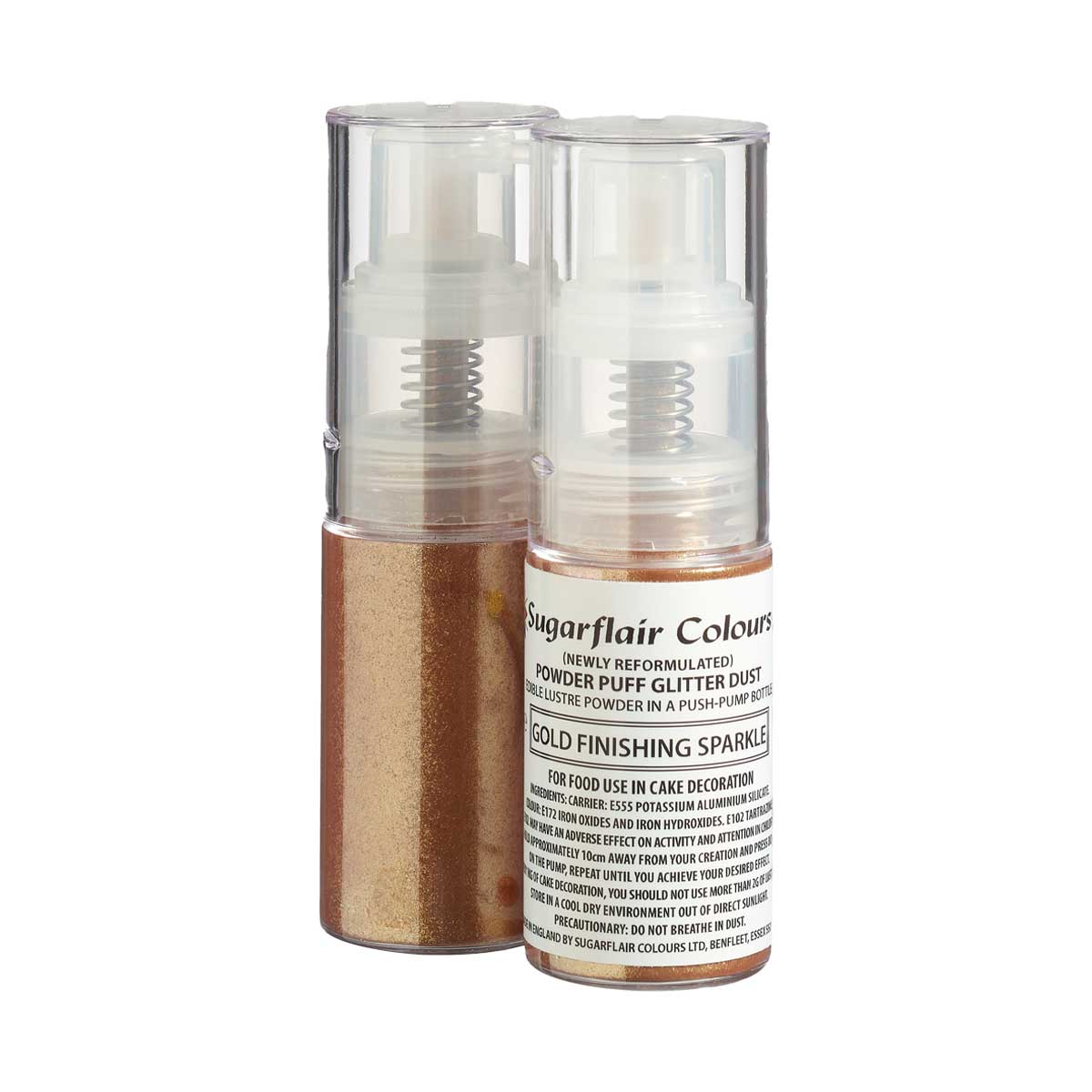 Sugarflair Pomp Spray Glitterpoeder Goud Finishing