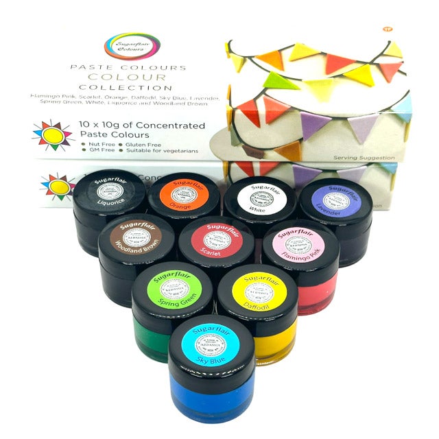 Sugarflair Eetbare Kleurstof Pasta's Multi Collectie Set/10