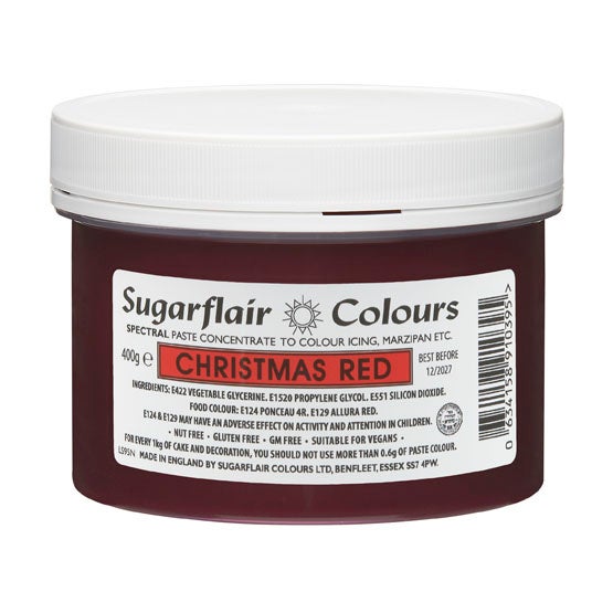 Sugarflair Eetbare Kleurstof Pasta Kerstrood 400g