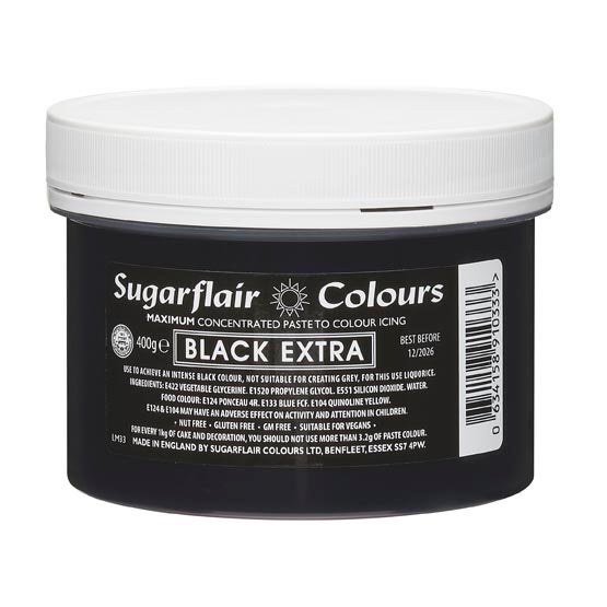 Sugarflair Geconcentreerde Eetbare Kleurstof Zwart Extra 400