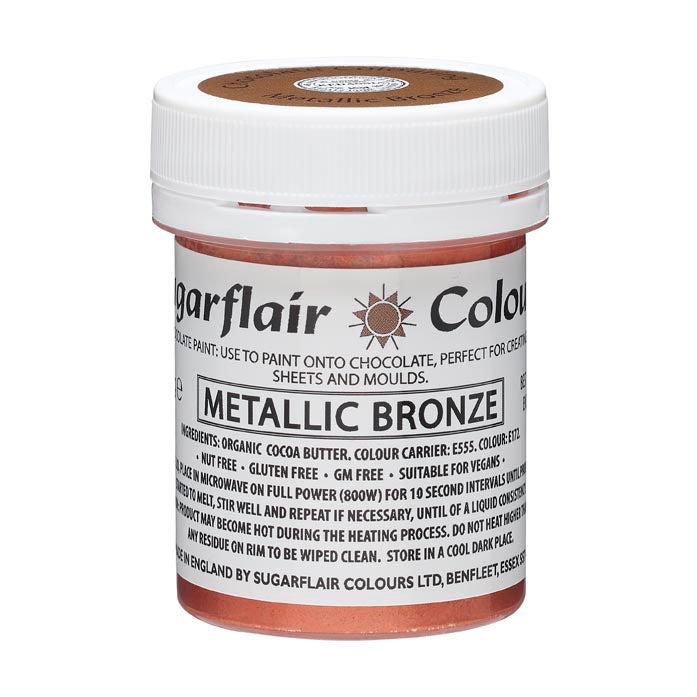 Sugarflair Chocolade Verf Metallic Brons 35g