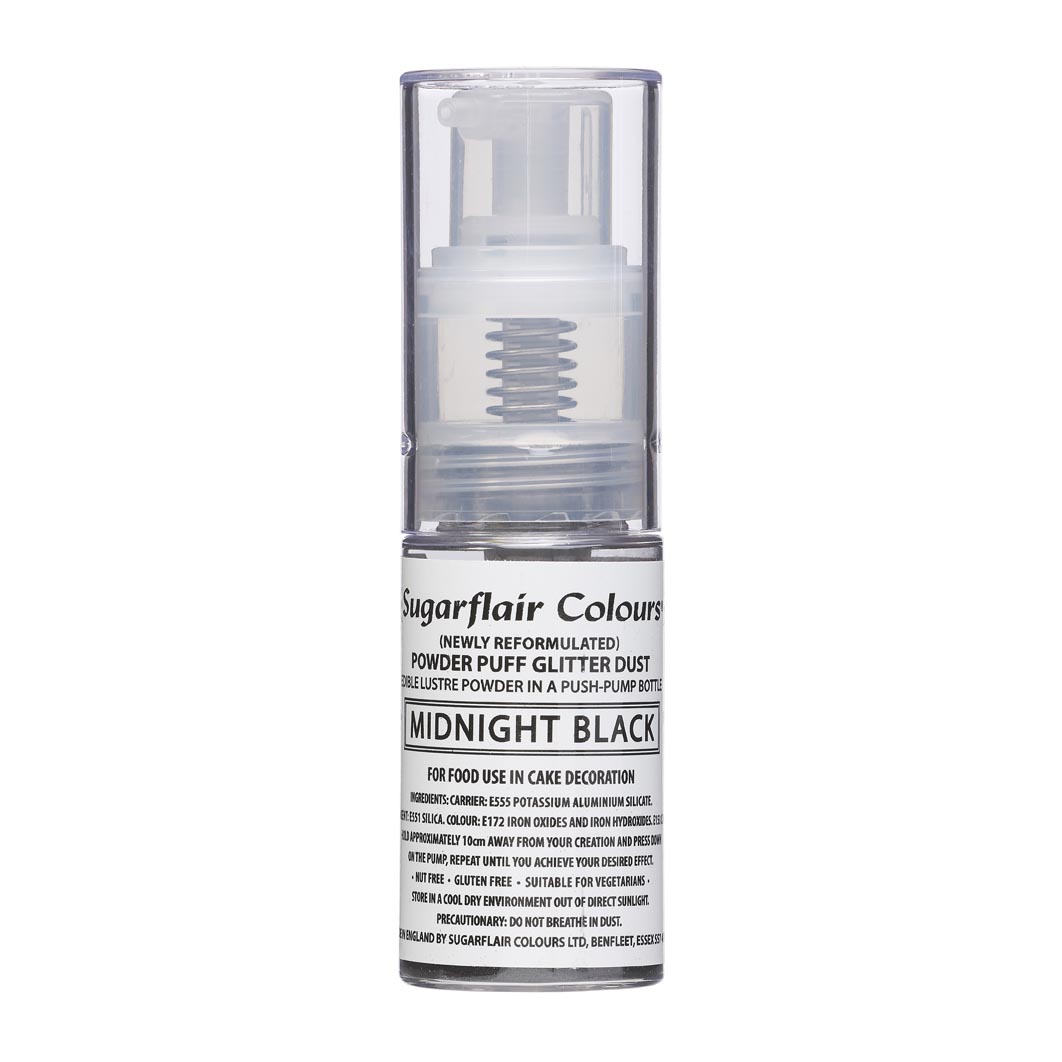 Sugarflair Pomp Spray Glitterpoeder Middernacht Zwart