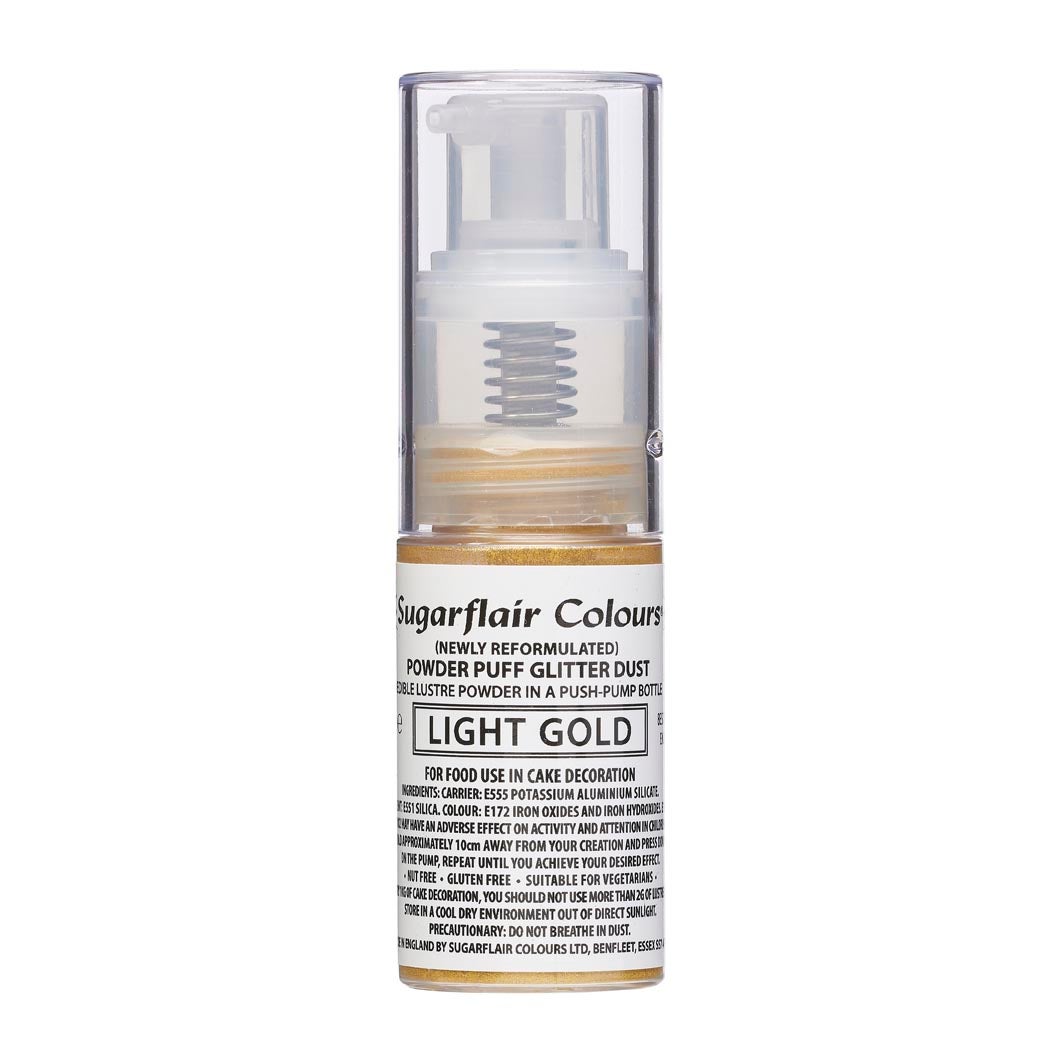 Sugarflair Pompspray Glitterpoeder Licht Goud