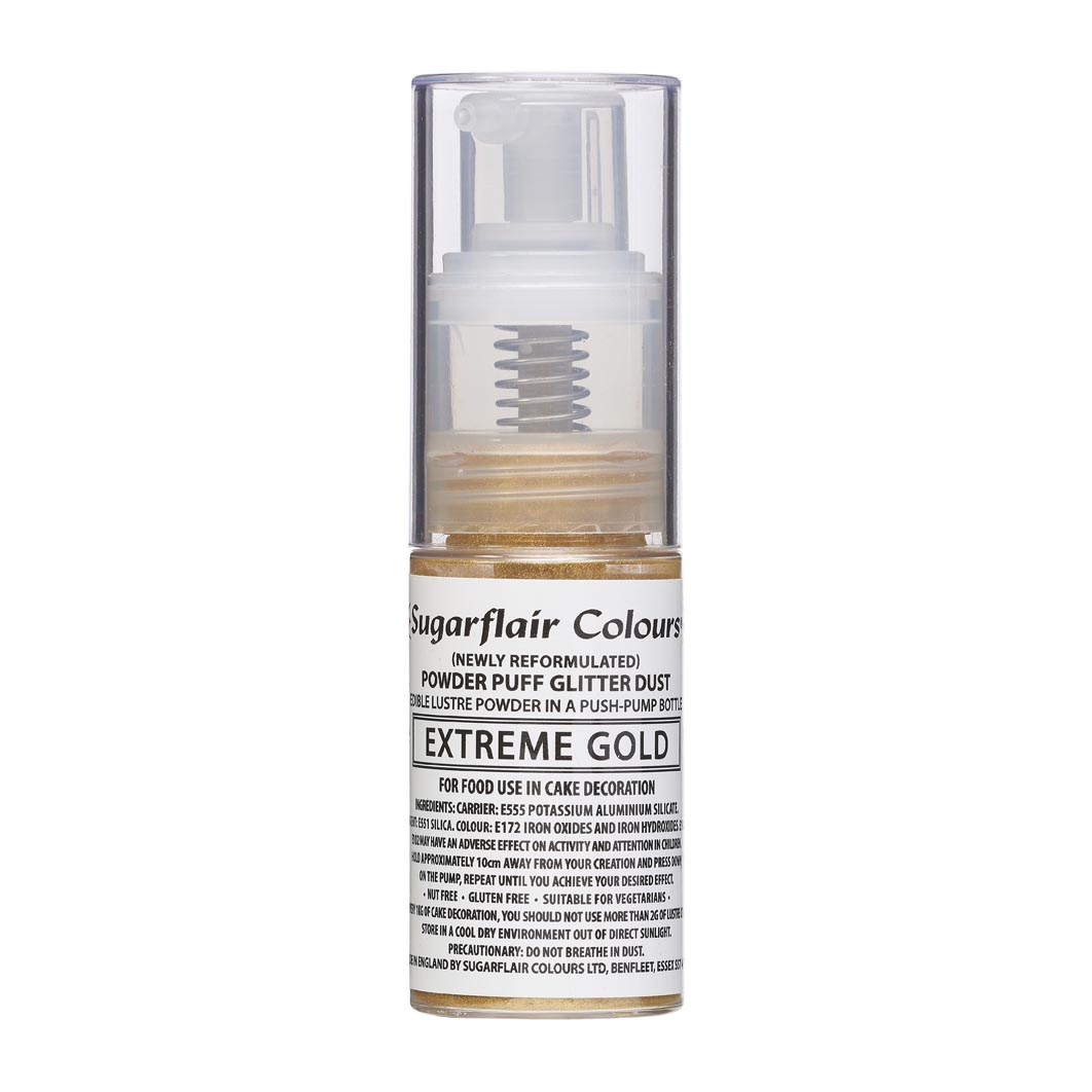 Sugarflair Pomp Spray Glitterpoeder Extreem Goud