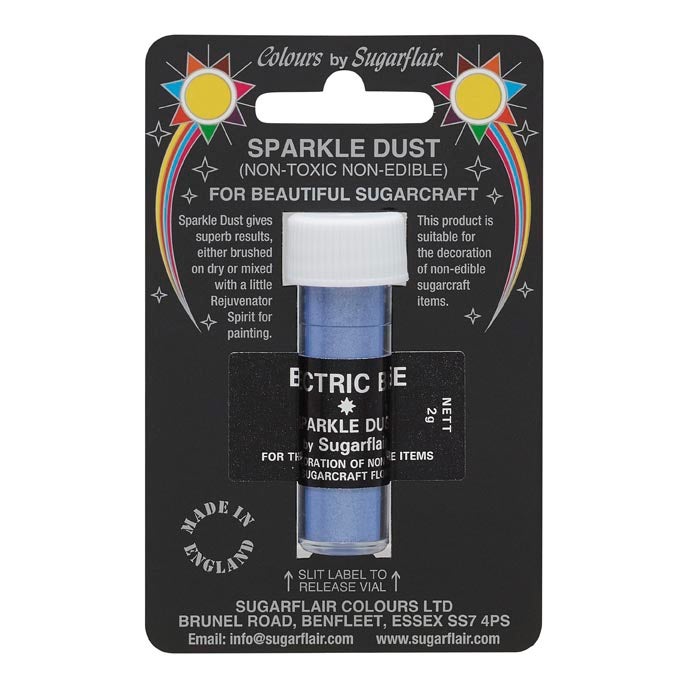 Sugarflair Niet Eetbare Glitterpoeder Electric Blauw 2g
