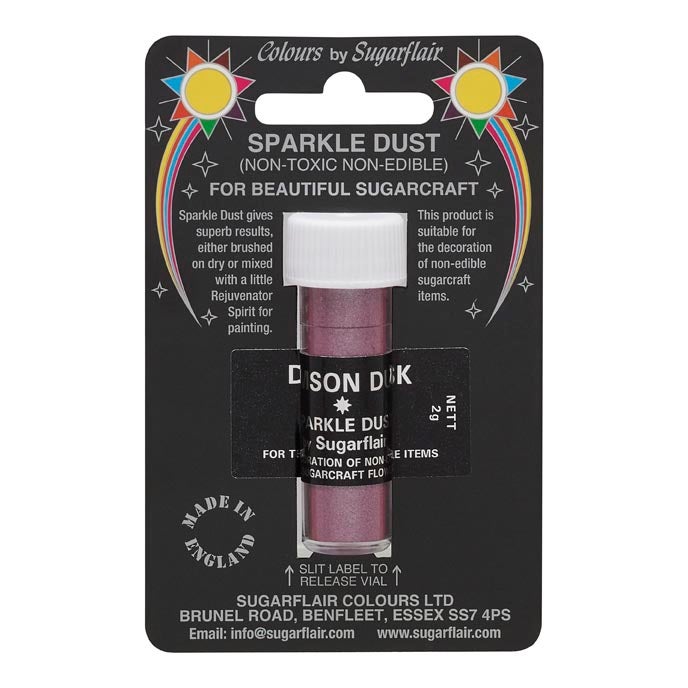 Sugarflair Niet Eetbare Glitterpoeder Mauve 2g