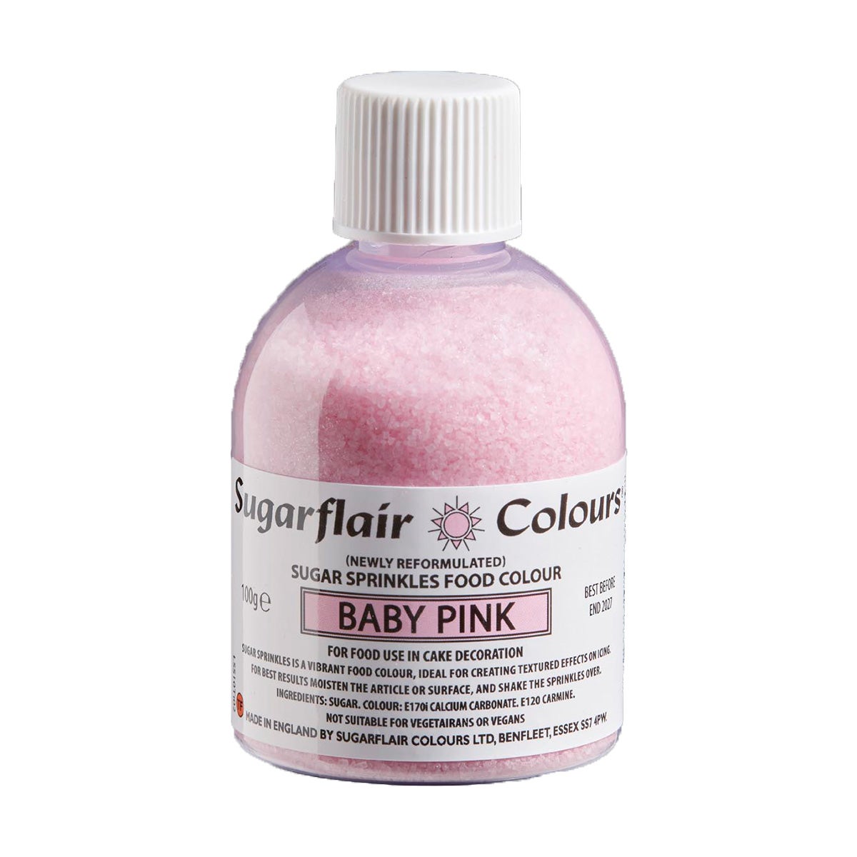 Sugarflair Gekleurde Suiker Baby Roze 100g