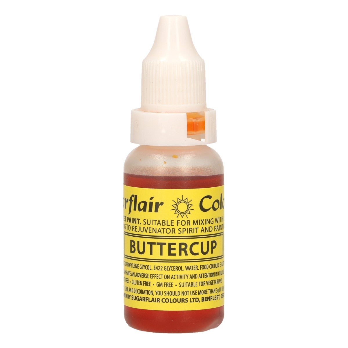 Sugarflair Eetbare Druppel Kleurstof Boterbloem Geel 14ml