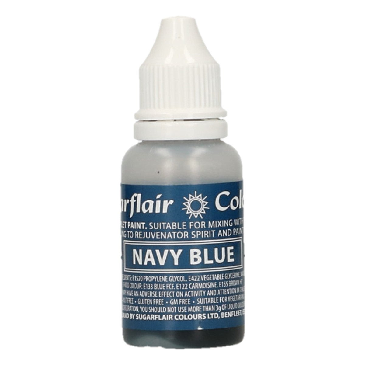 Sugarflair Eetbare Druppel Kleurstof Marineblauw 14ml