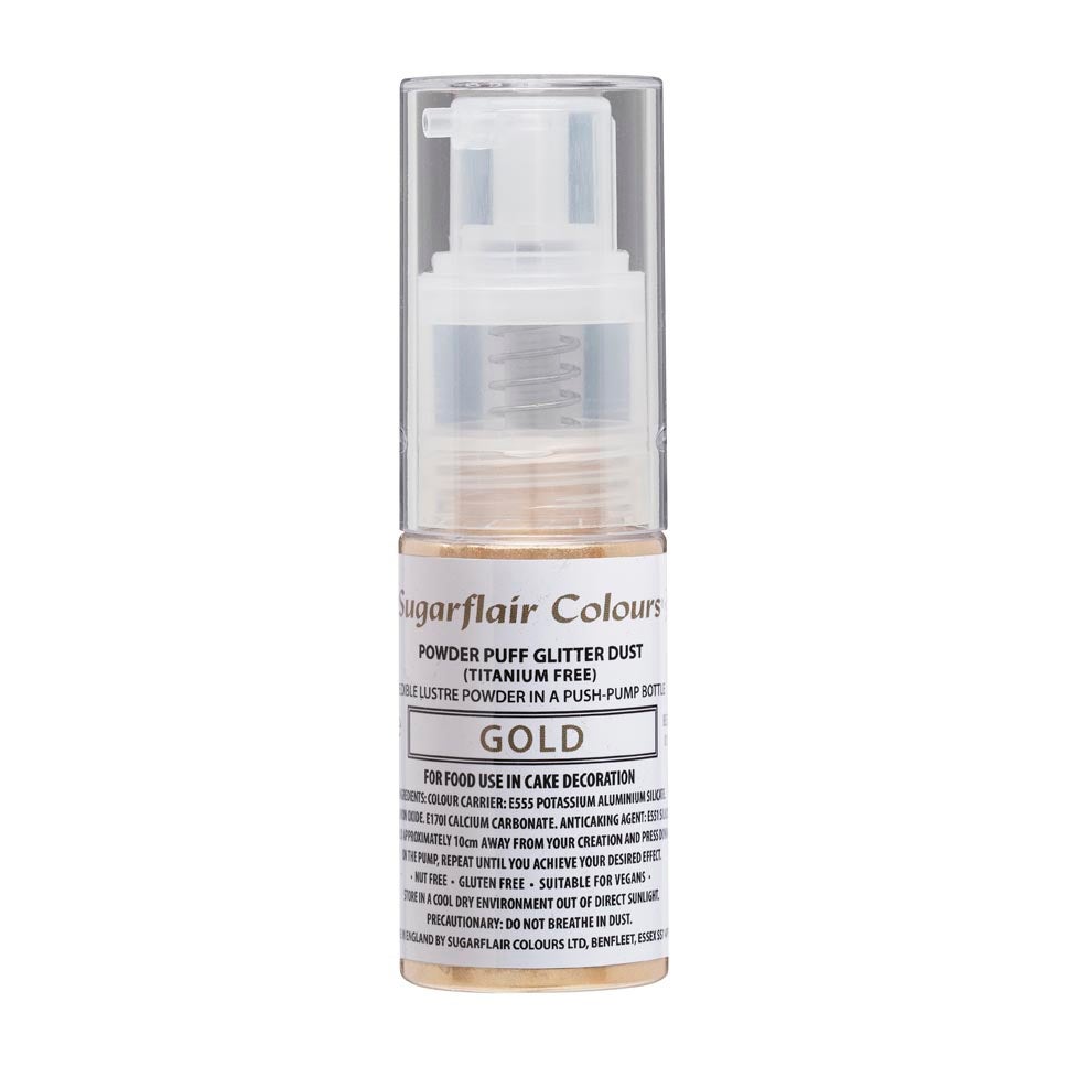 Sugarflair Pomp Spray Glitterpoeder Goud 10g