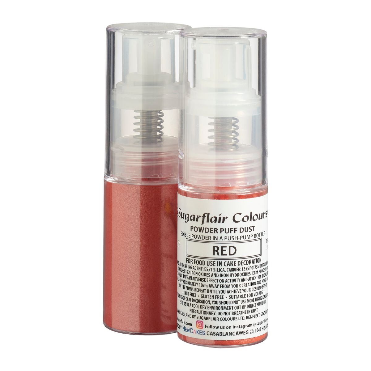 Sugarflair Pump Spray Powder Puff Dust -Valentine Red-