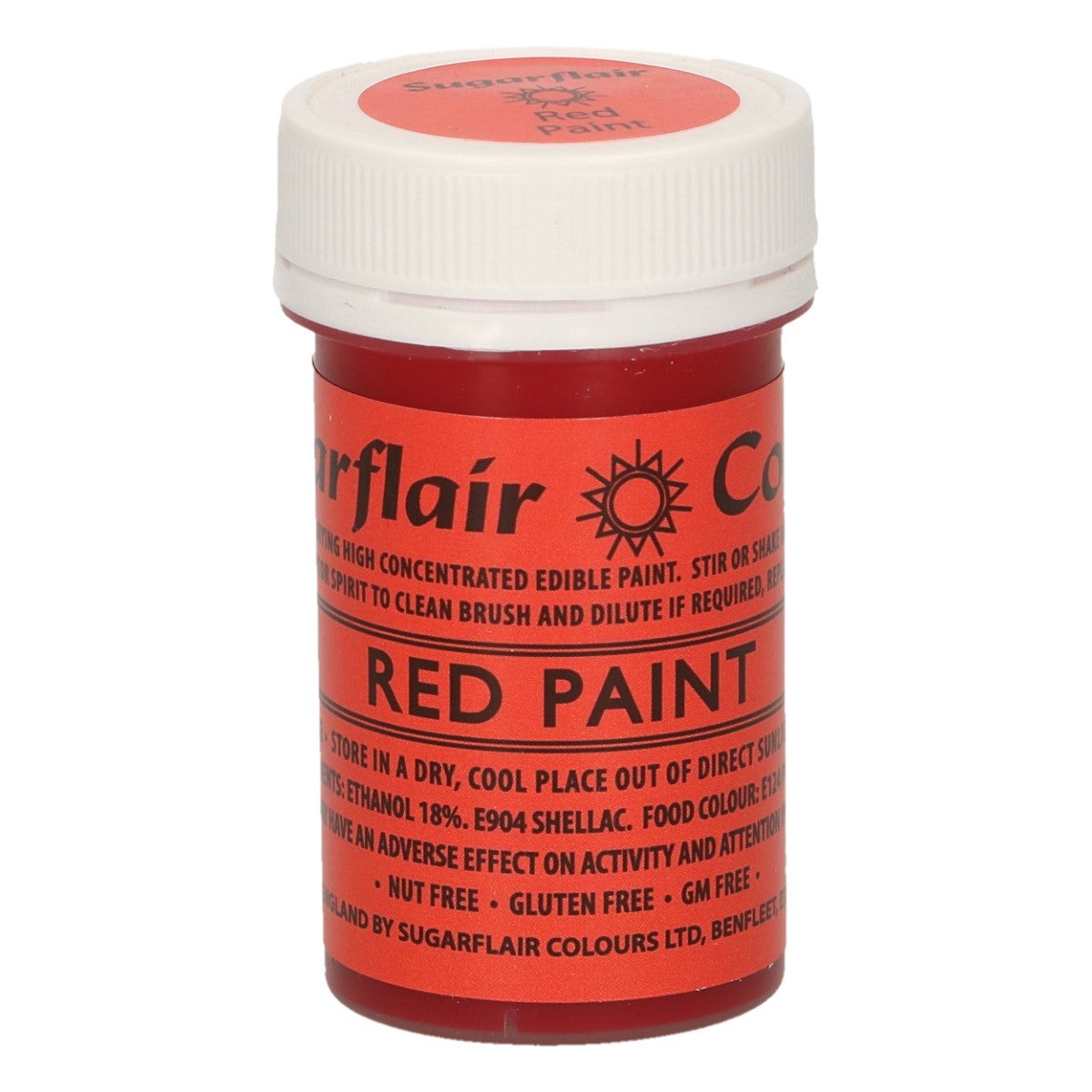 Sugarflair Eetbare Verf Mat Rood 20g