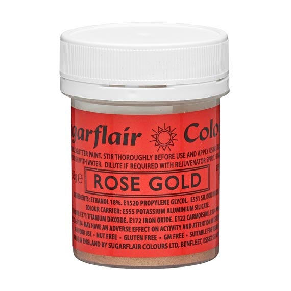 Sugarflair Eetbare Glitter Verf Rosé Goud 35g
