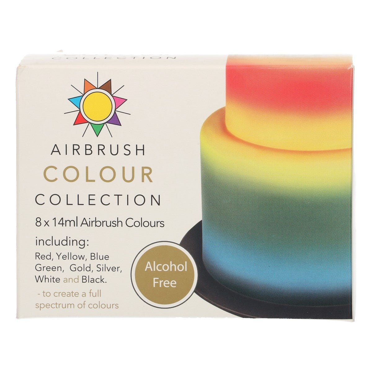 Sugarflair Airbrush Kleurstof Alcoholvrij Set/8