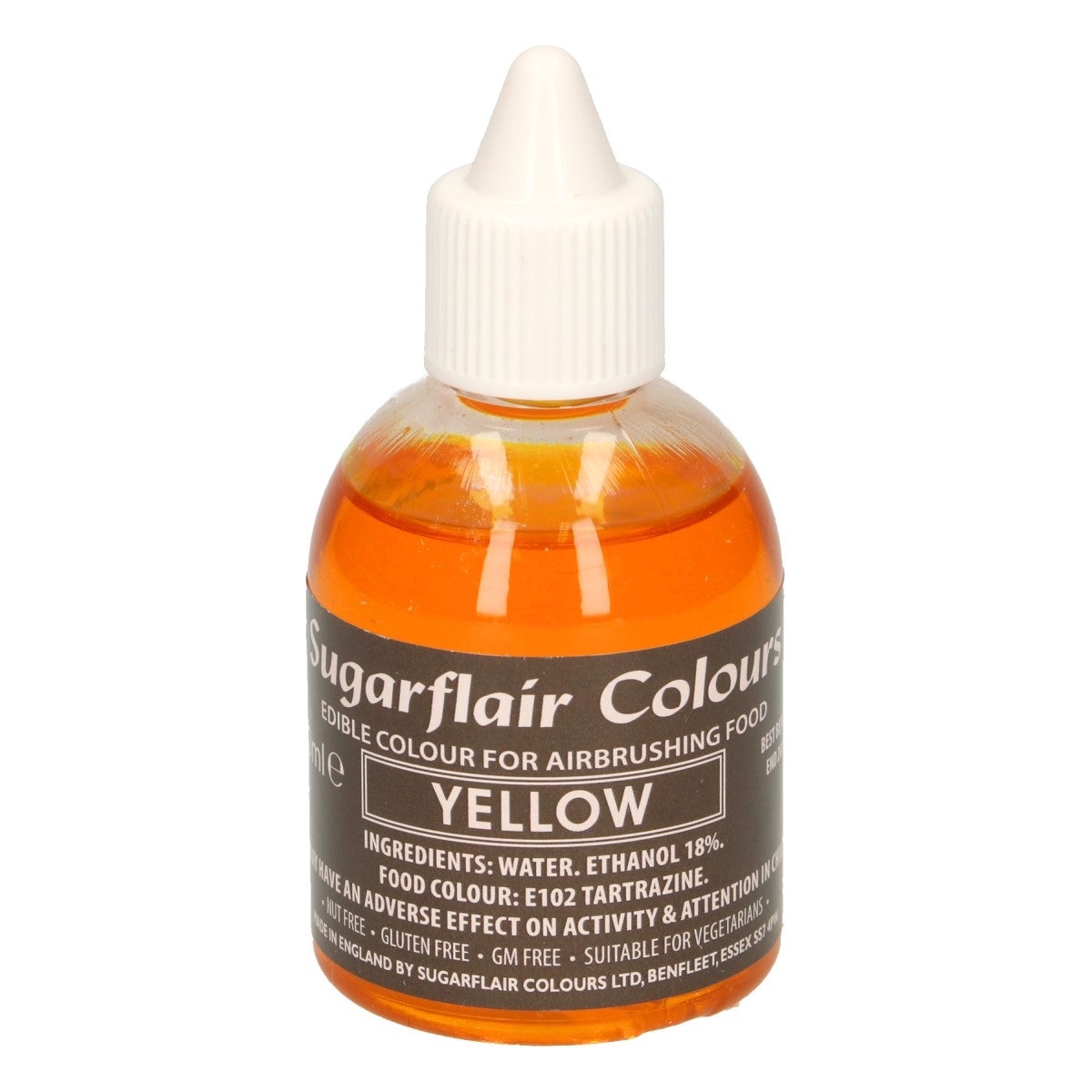 Sugarflair Airbrush Kleurstof Geel 60ml