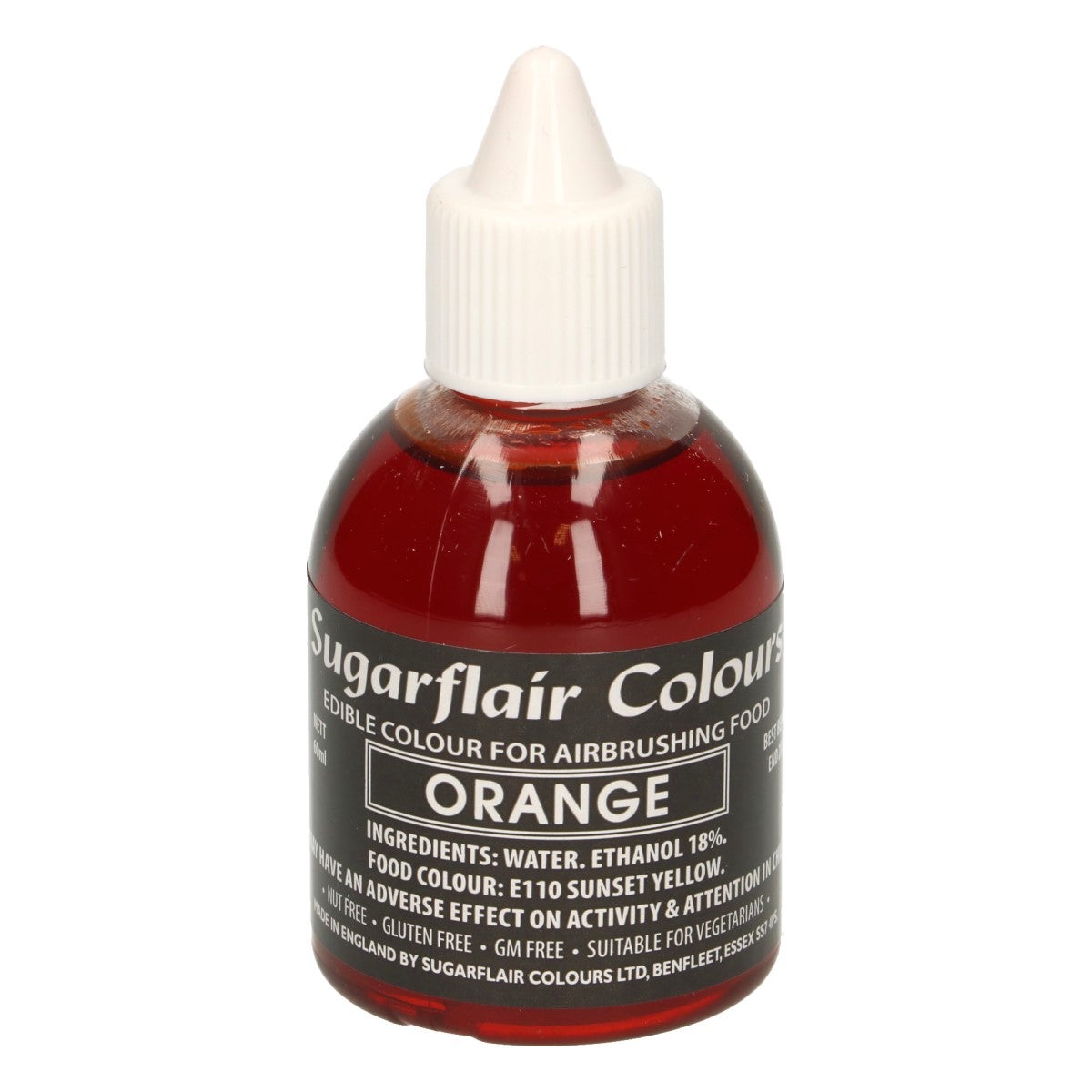 Sugarflair Airbrush Kleurstof Oranje 60ml