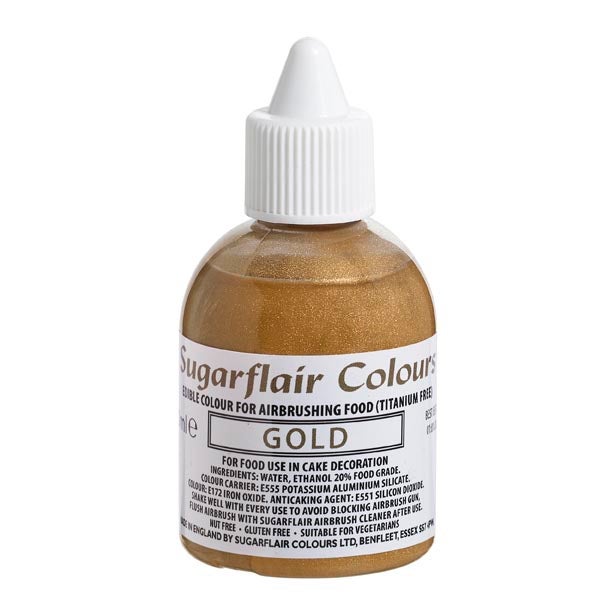 Sugarflair Airbrush Kleurstof Goud 60ml