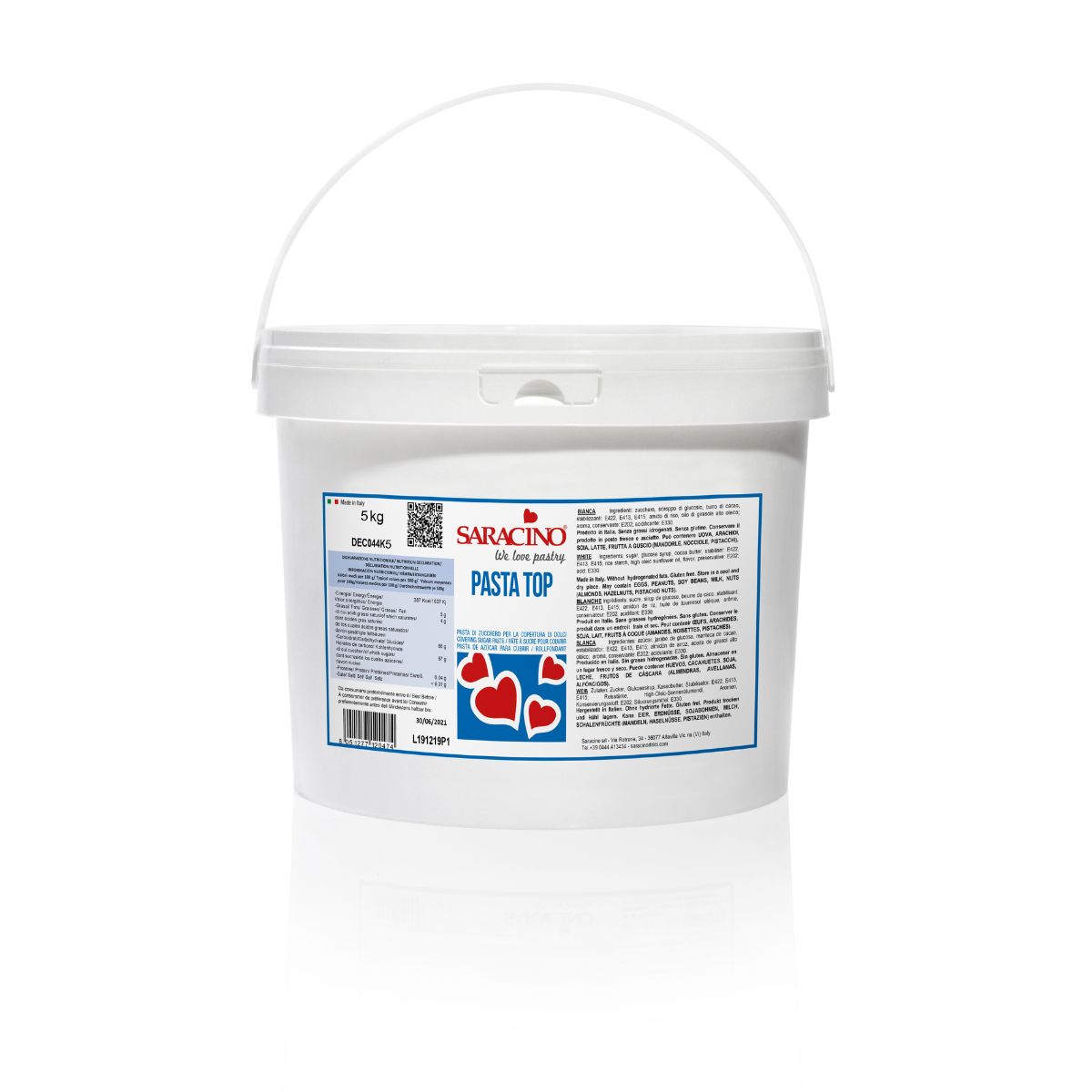 Saracino Top Sugar Paste - White 5 kg