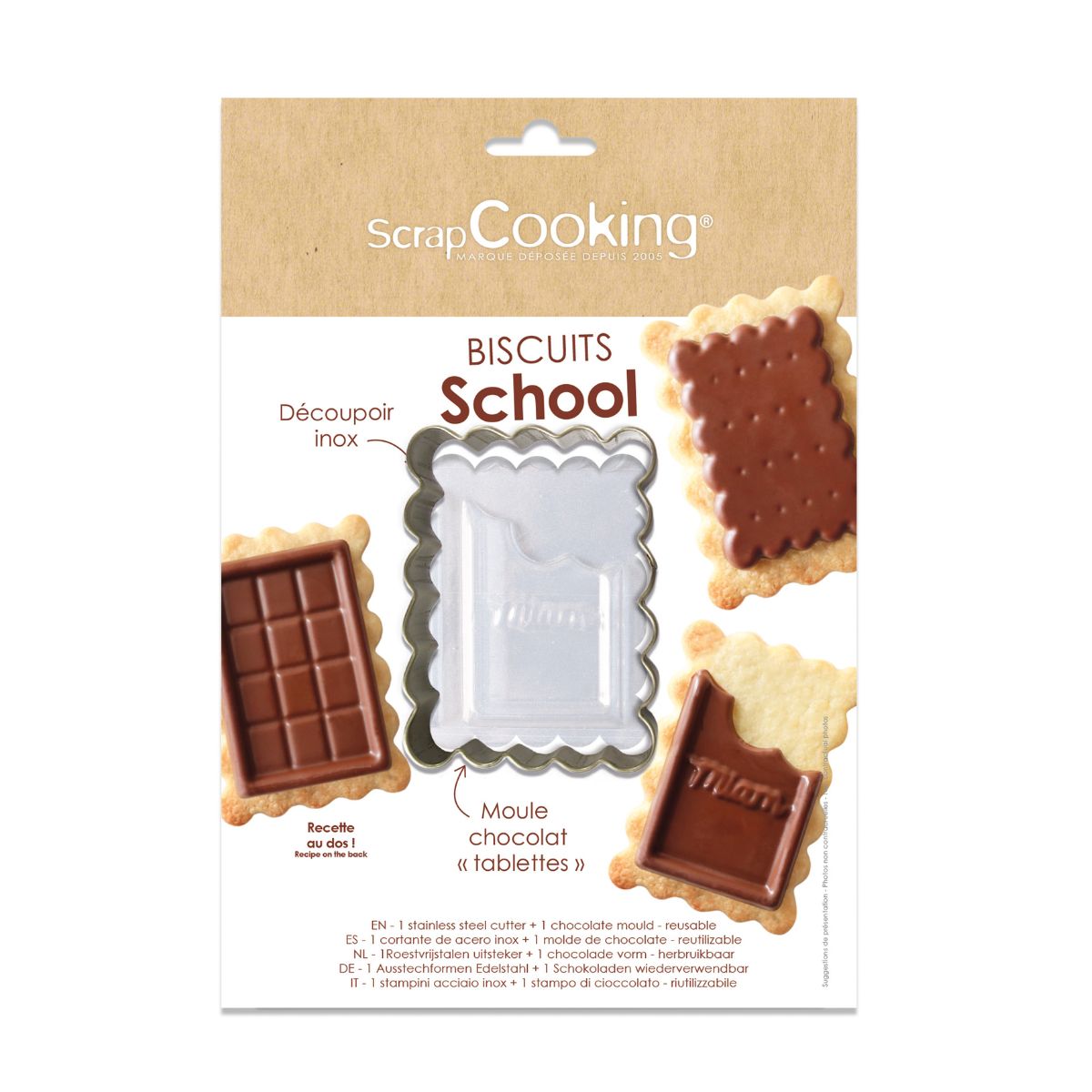Scrapcooking Cutter and Chocolate Mould - School Biscuits