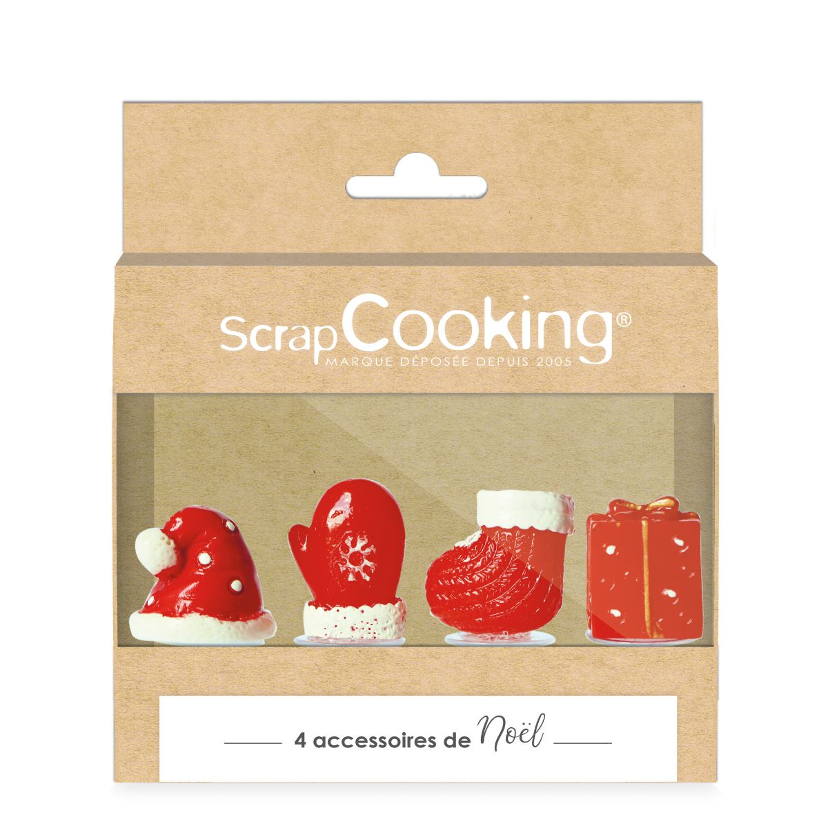 Scrapcooking Kerst Plastic Cake Toppers set/4