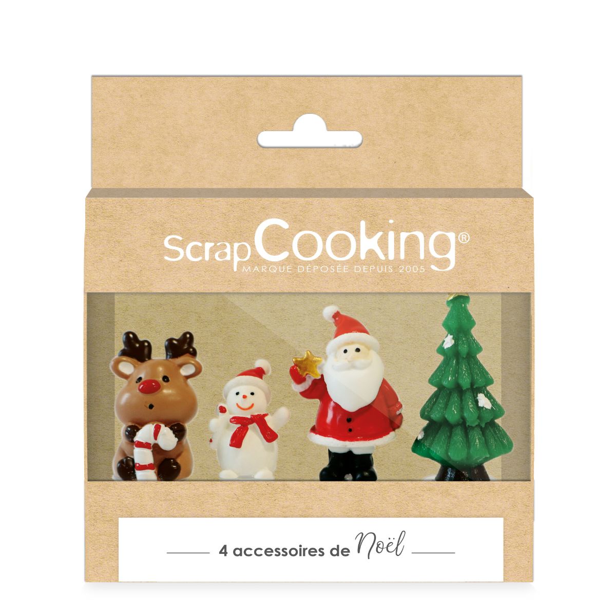 Scrapcooking Sweet Xmas Plastic Cake Toppers set/5