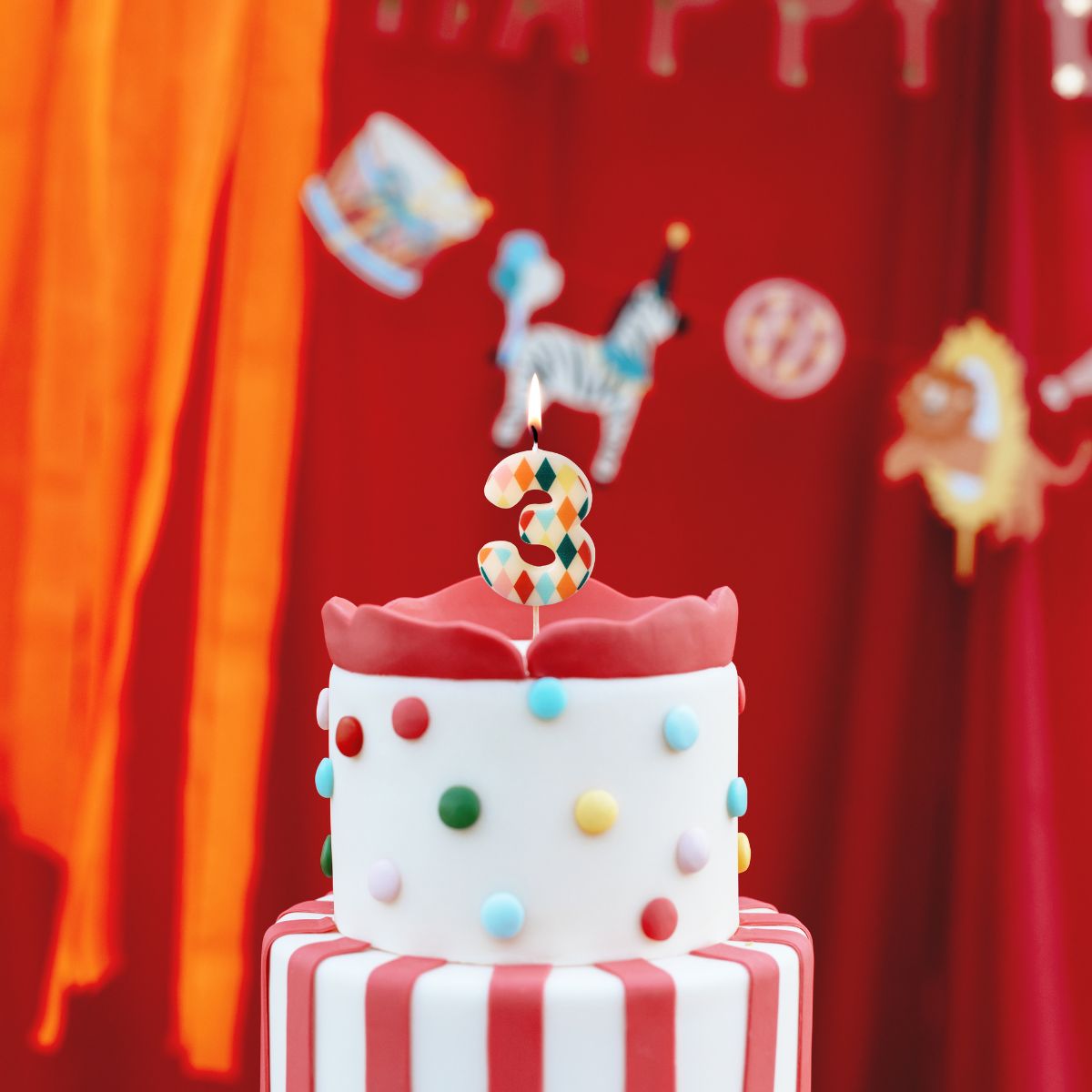 PartyDeco Cijferkaars 3 Ruitmotief 5,5cm