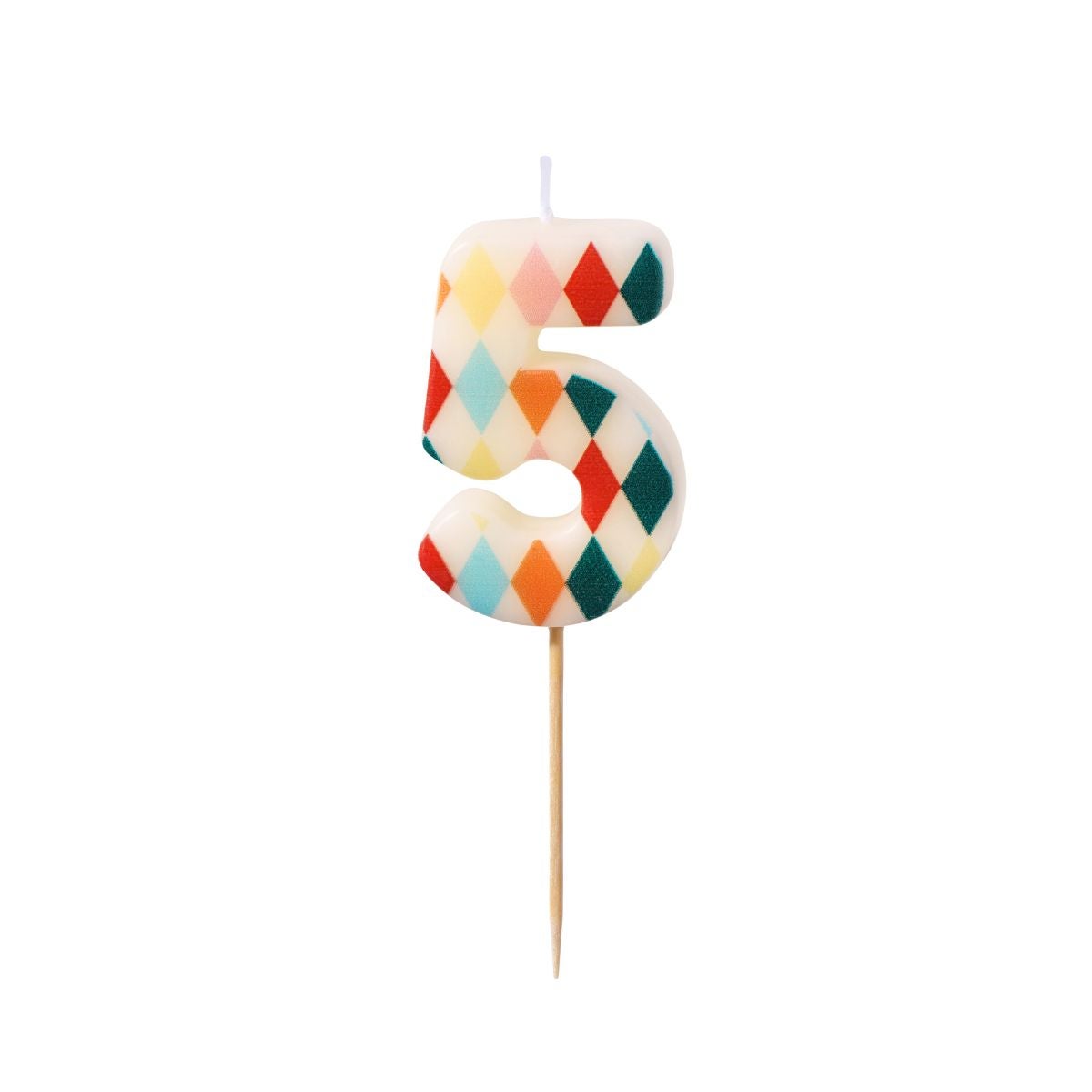 PartyDeco Cijferkaars 5 Ruit 5,5 cm