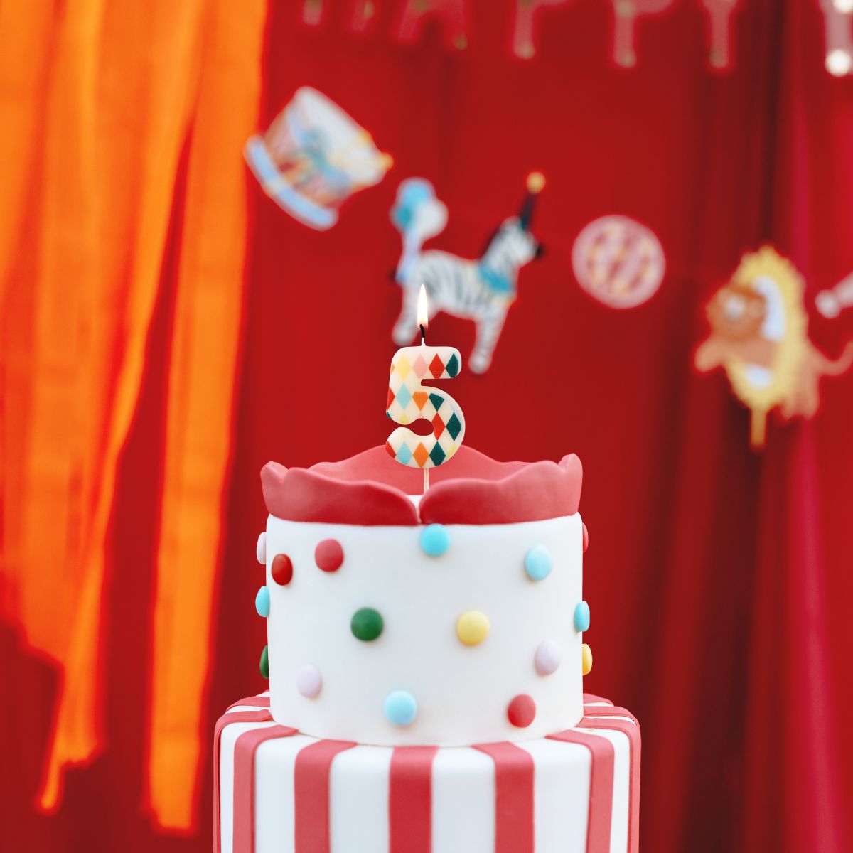 PartyDeco Cijferkaars 5 Ruit 5,5 cm