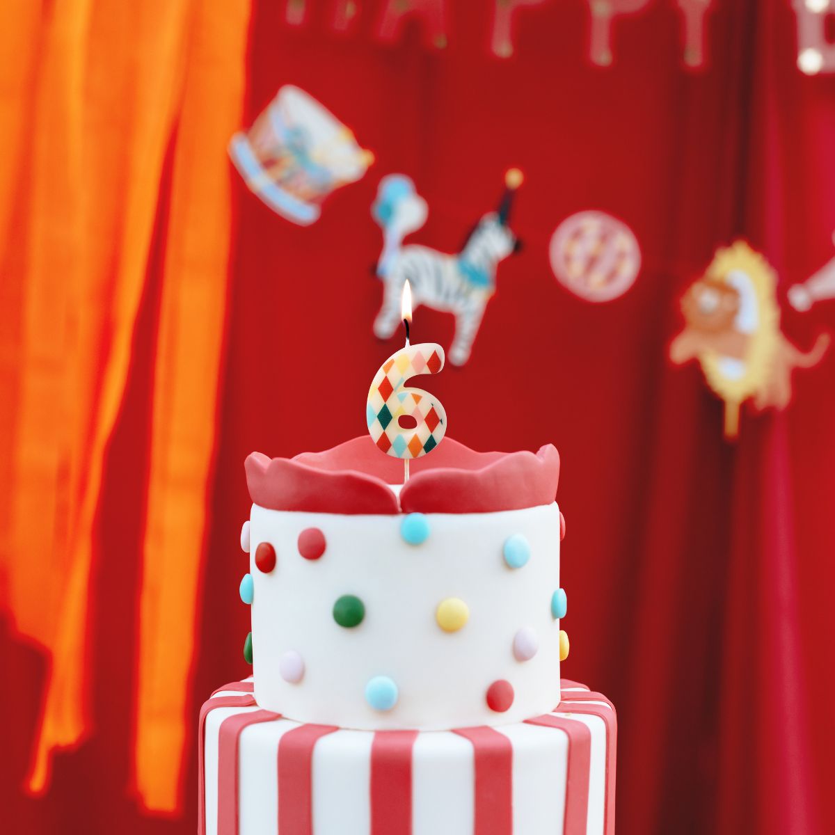 PartyDeco Cijferkaars 6 Ruit 5,5 cm