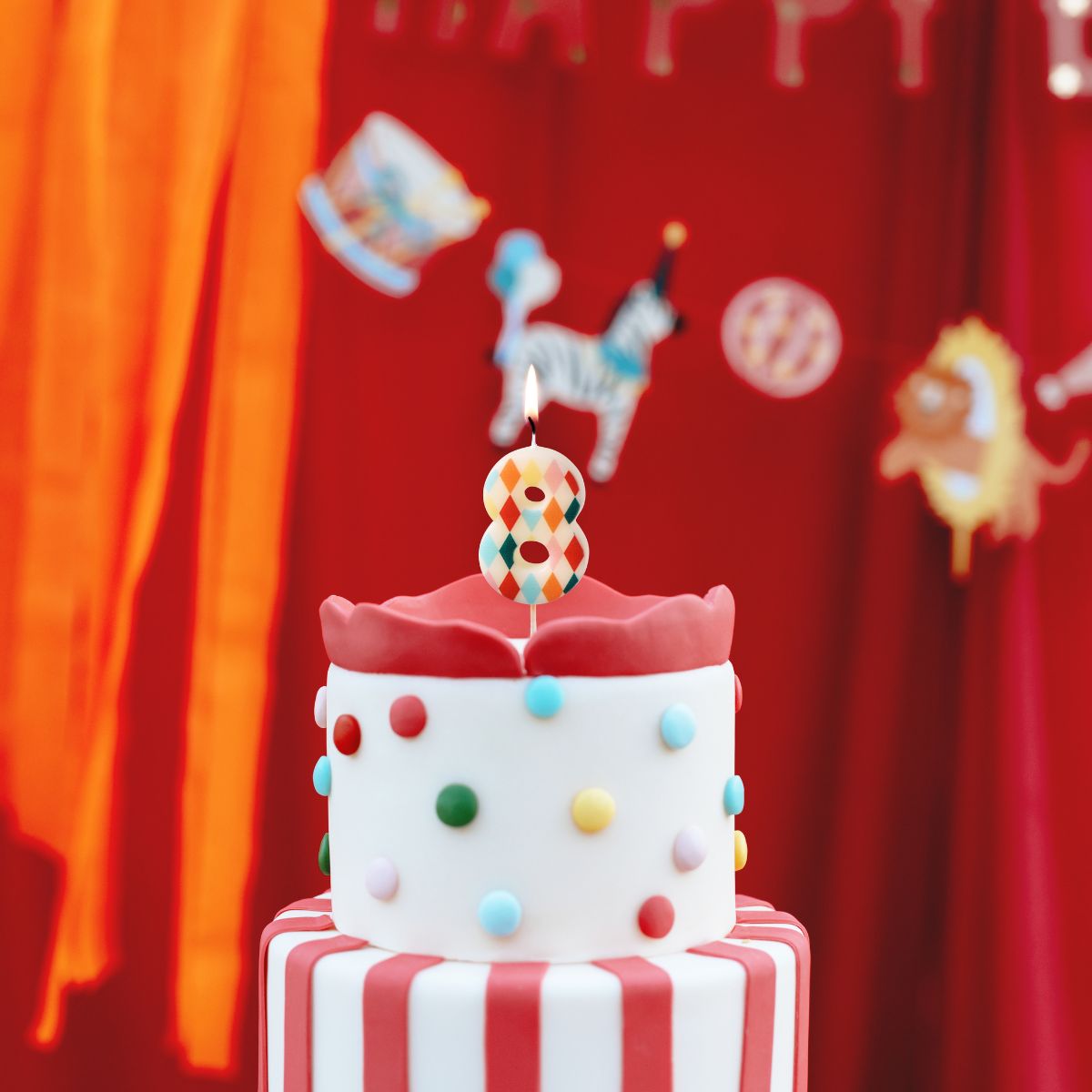 PartyDeco Cijferkaars 8 Ruit 5,5 cm