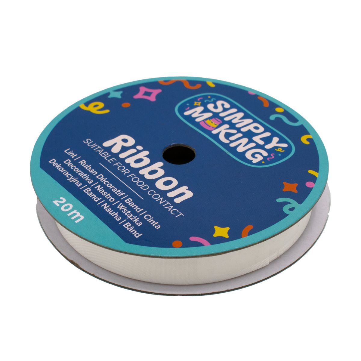 Simply Making Taartlint Bruidswit 12 mm x 20 m