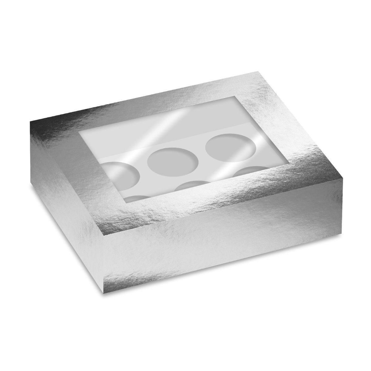 Simply Making Cupcake Box Venster Zilver Metallic 6 pk/2