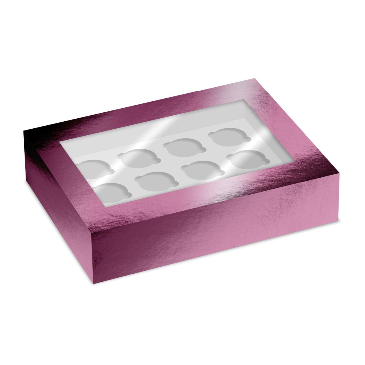 Simply Making Cupcake Box Venster Roze Metallic 12 pk/2
