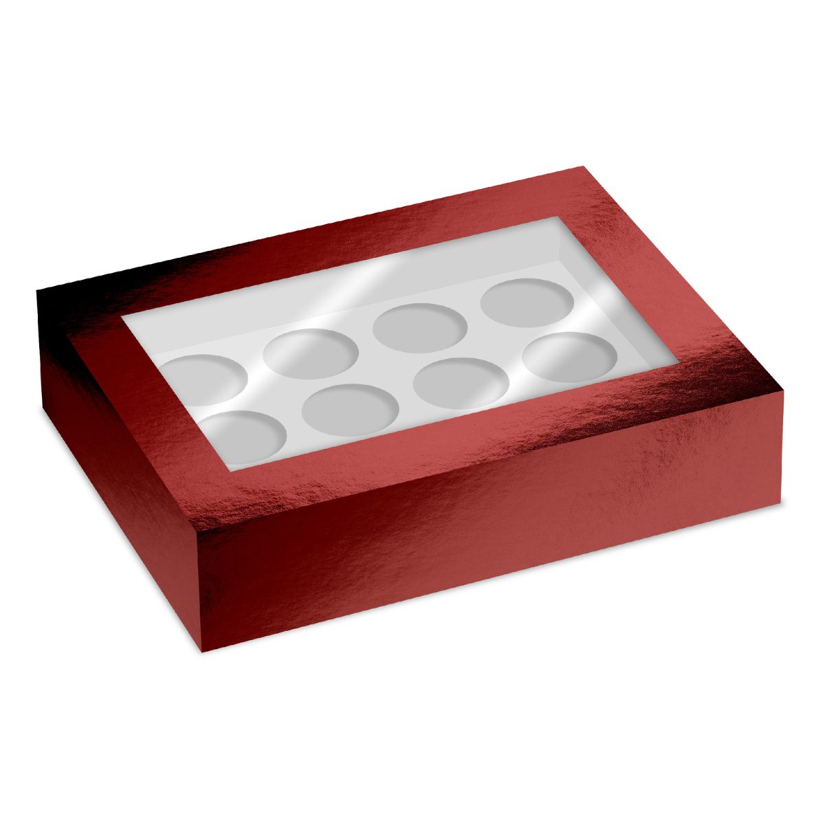Simply Making Cupcake Box Venster Rood Metallic 12 pk/2