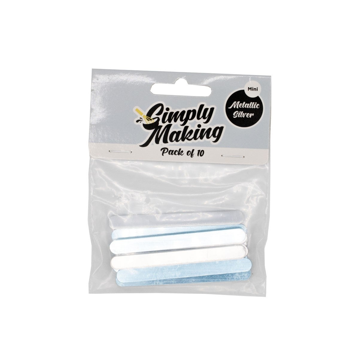 Simply Making Cakesicle Sticks pk/10 - Glanzend Zilver - 76mm