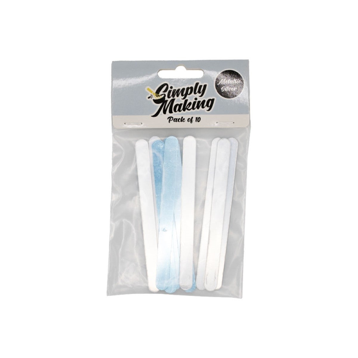 Simply Making Cakesicle Sticks pk/10 - Glanzend Zilver - 113mm