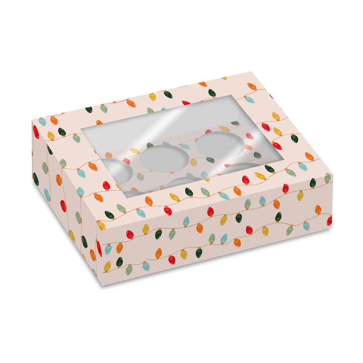 Simply Making Cupcake Box 6 - pk/2 - Kerstlichtjes