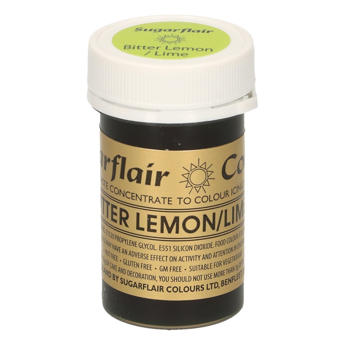 Sugarflair Eetbare Kleurstof Pasta Citroen/Limoengroen 25g
